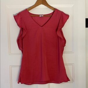 Cabi beautiful rose color Flutter Sleeve Blouse
